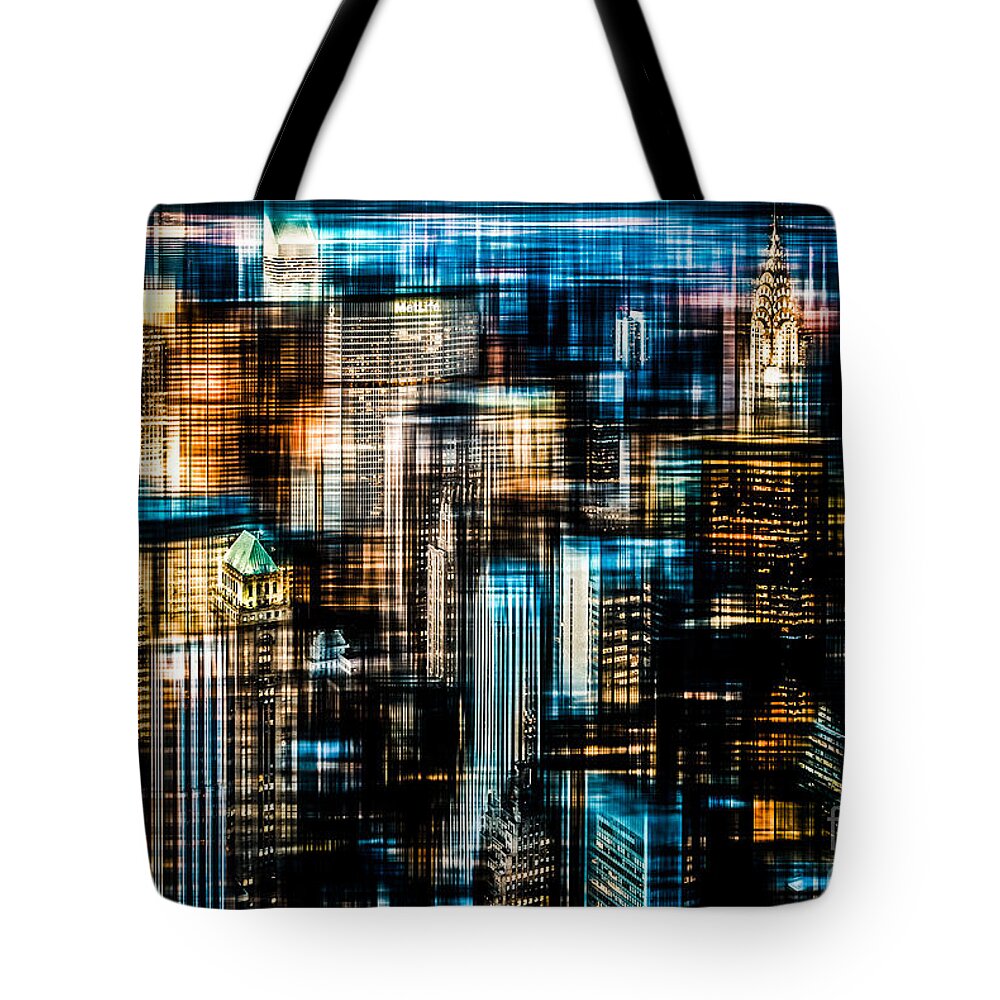 Nyc Tote Bag featuring the photograph Downtown II - dark by Hannes Cmarits