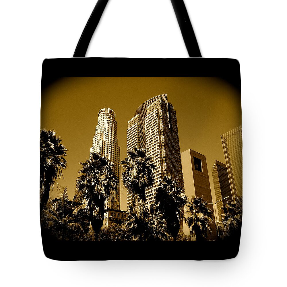Los Angeles Prints Tote Bag featuring the photograph Downtown Los Angeles by Monique Wegmueller