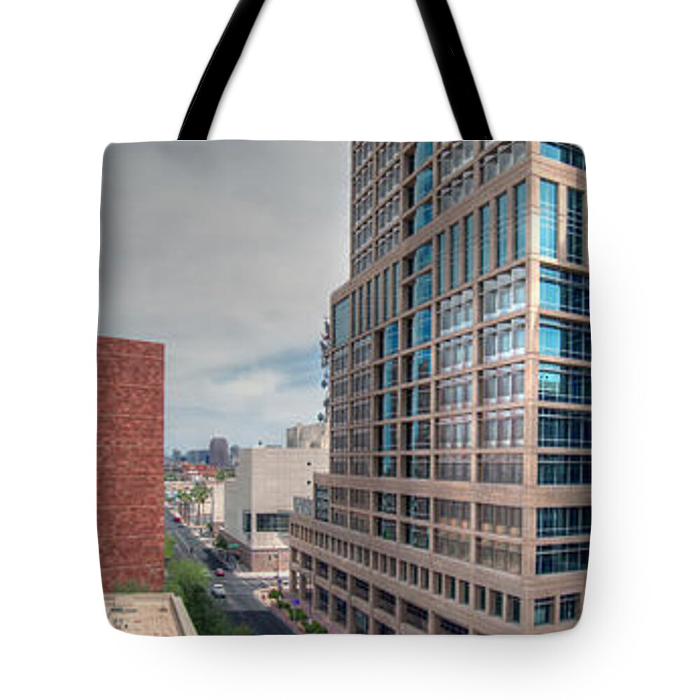 Panorama Tote Bag featuring the photograph Phoenix Municipal Court 5206-052414-p by Tam Ryan