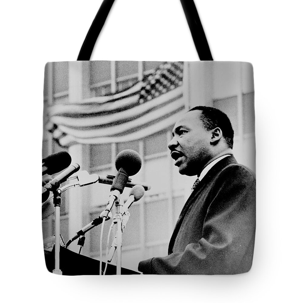 Civil Rights Tote Bag featuring the photograph Dr Martin Luther King Jr by Benjamin Yeager