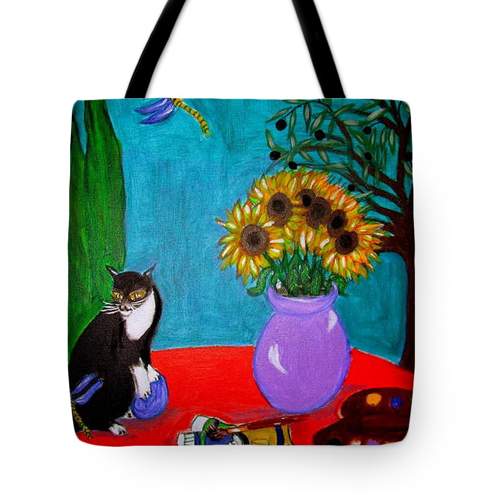 Dragonflies Tote Bag featuring the painting Dragonfly Days in Provence by Rusty Gladdish