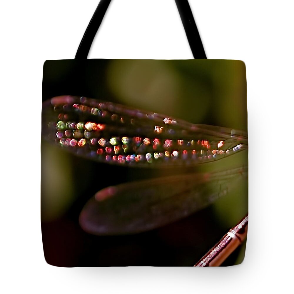 Dragonfly Tote Bag featuring the photograph Dragonfly Jewels by Rona Black