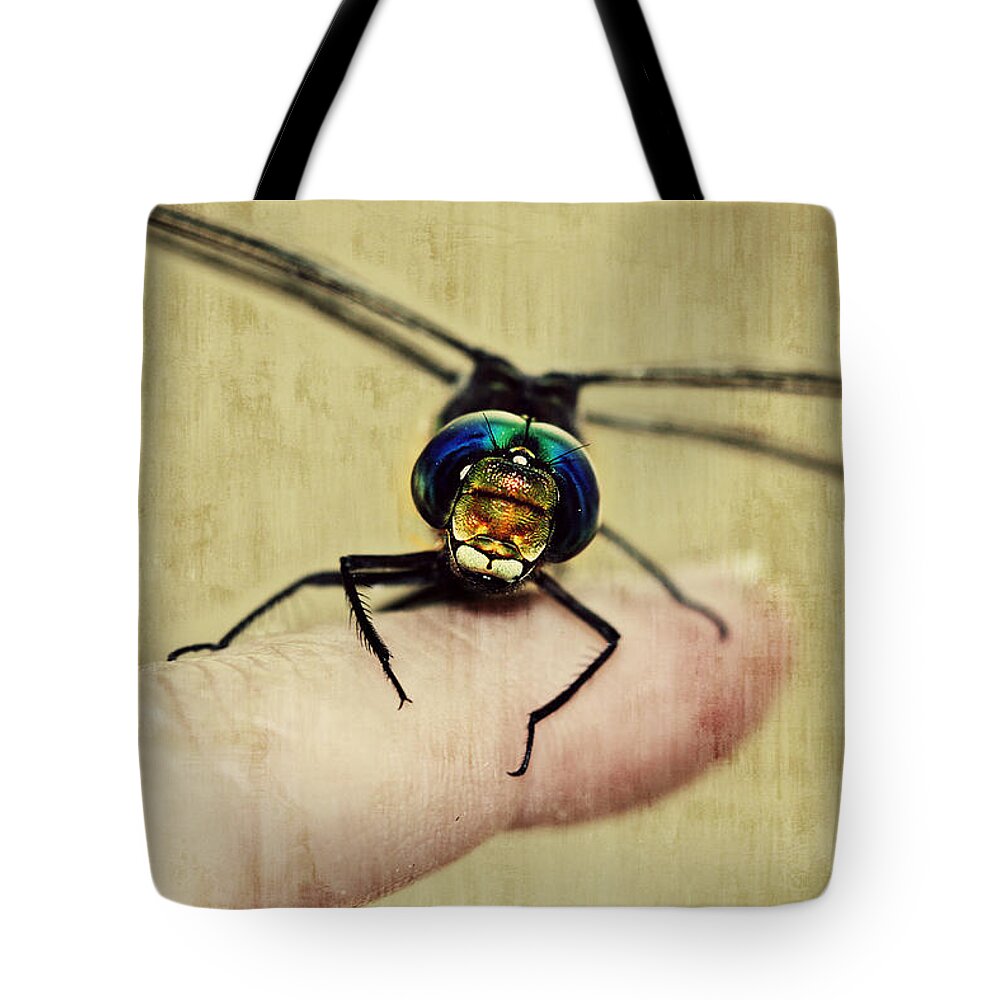 Dragonfly Tote Bag featuring the photograph Dragonfly Moments by Melanie Lankford Photography