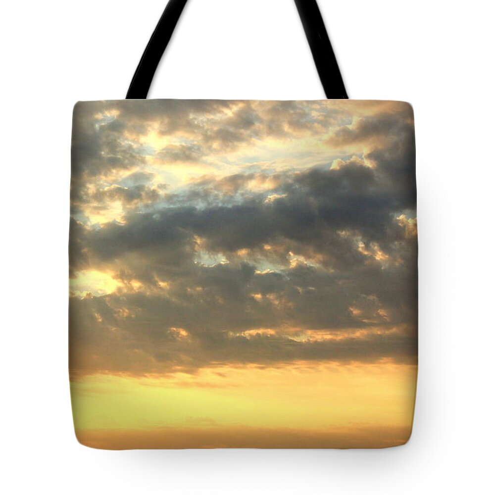 Clouds Tote Bag featuring the photograph Dramatic Sunglow by Deborah Crew-Johnson