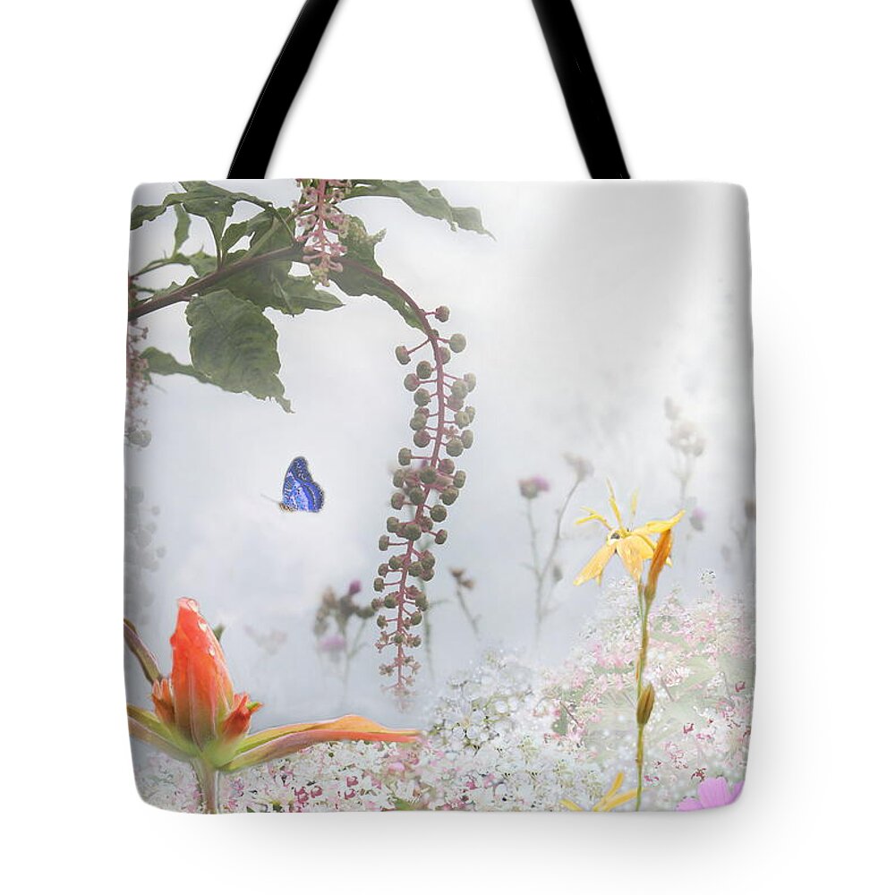 Dream Garden Tote Bag featuring the mixed media Dream Garden 2 by Kume Bryant