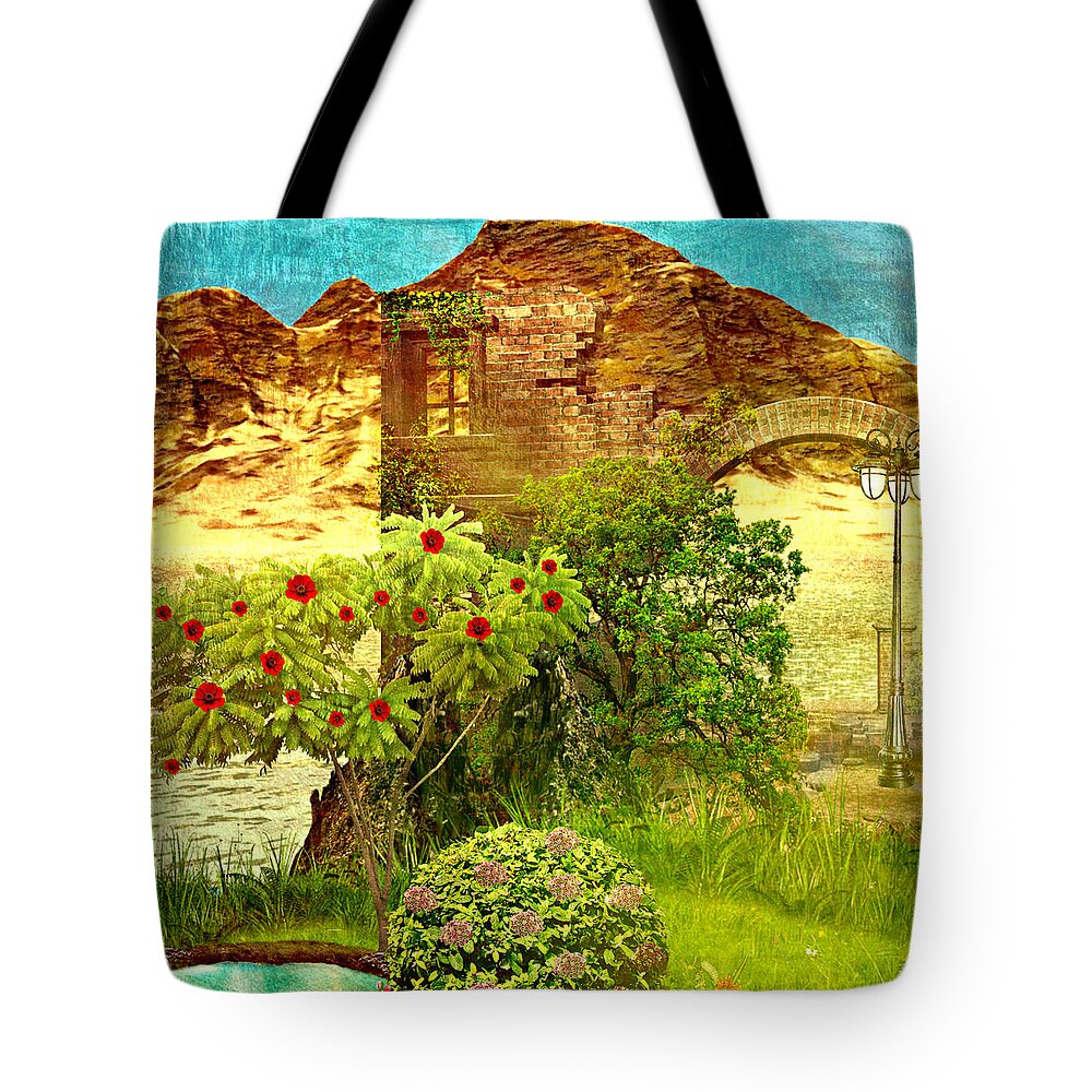 Landscape Art Tote Bag featuring the painting Dream Land by Ally White