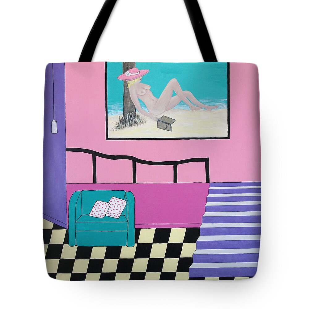 Contemporary Tote Bag featuring the painting Dreaming by Inge Lewis