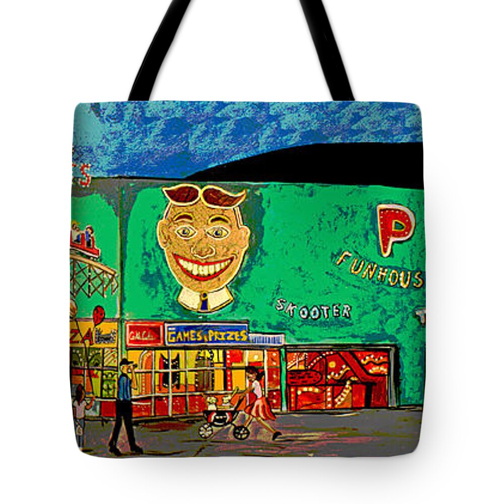 Asbury Park Palace Tote Bag featuring the painting Dreams of the Palace by Patricia Arroyo