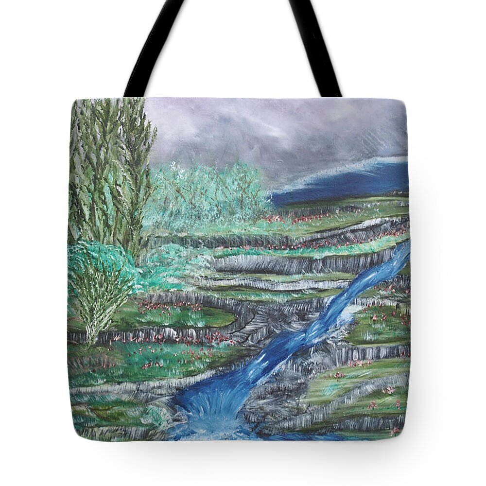 Landscape Tote Bag featuring the painting Dreams by Suzanne Surber