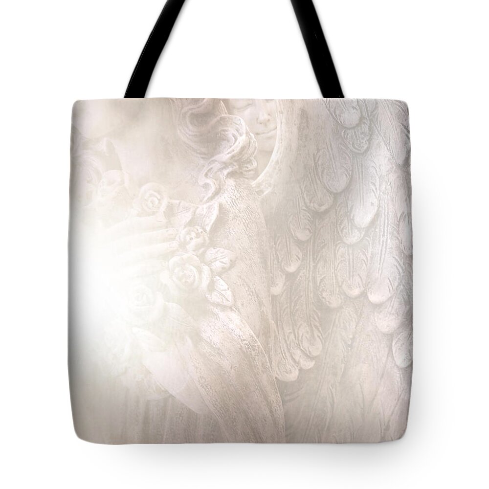 Ethereal Tote Bag featuring the photograph Dreamy Angel Art - Ethereal Spiritual Dream Angel Wings - Heavenly Angel Wings by Kathy Fornal