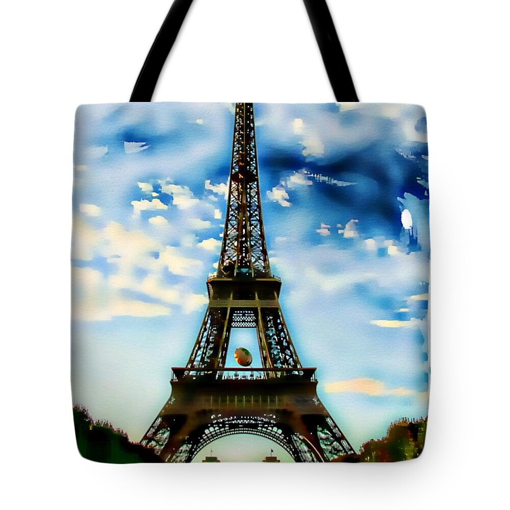 Eiffel Tower Tote Bag featuring the photograph Dreamy Eiffel Tower by Kathy Churchman
