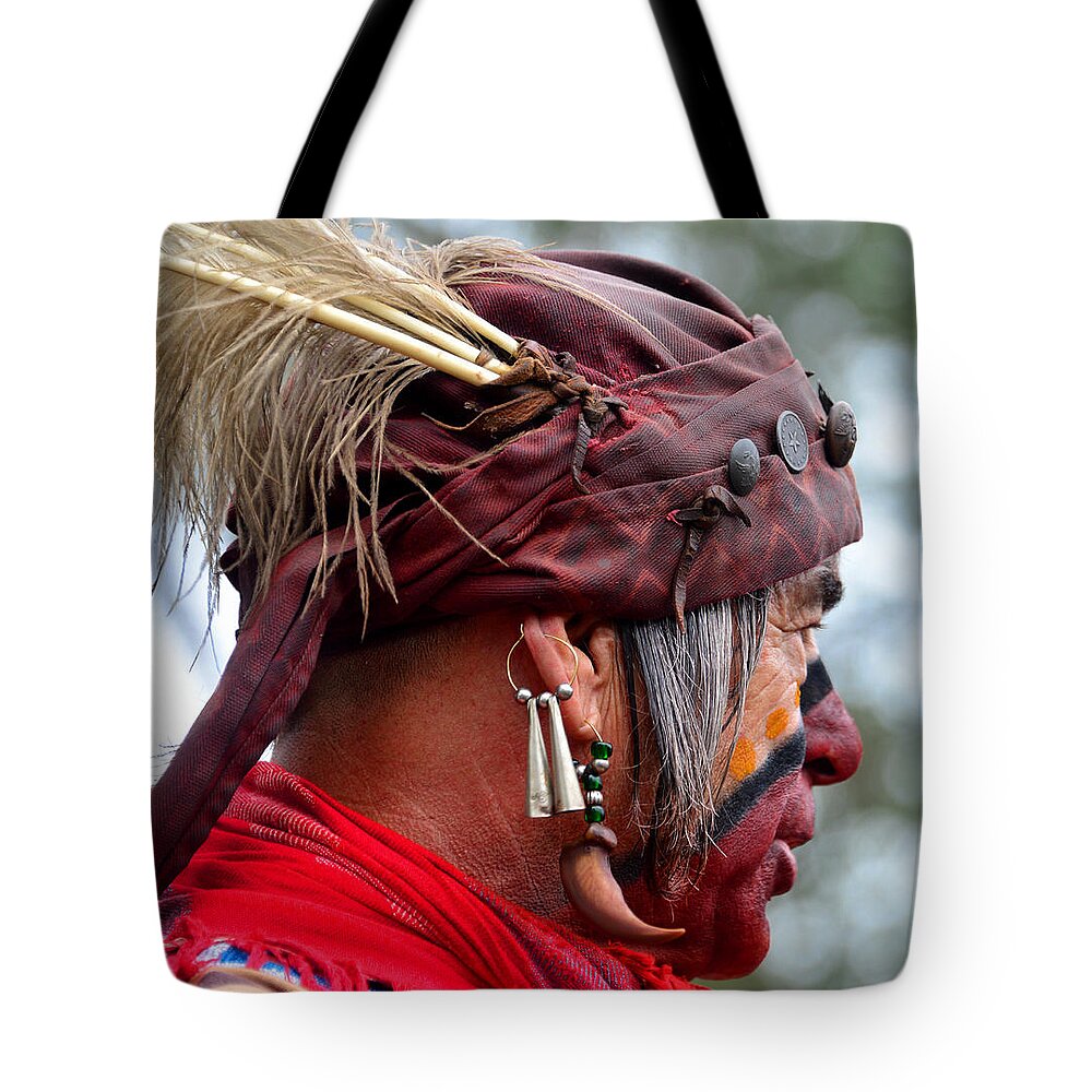 Seminole Indian Tote Bag featuring the photograph Dressed for battle by David Lee Thompson