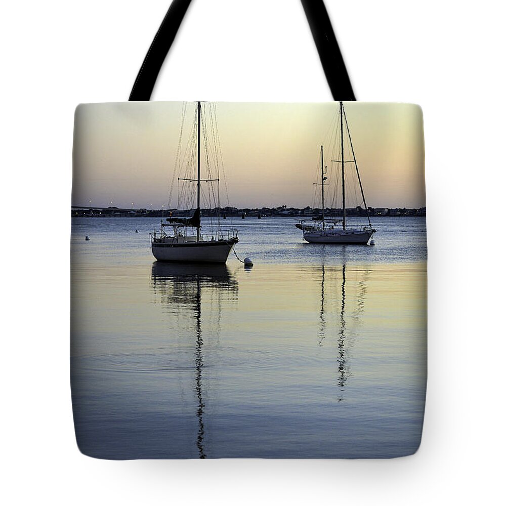 Sail Boat Tote Bag featuring the photograph Drifting Sunrise by Anthony Baatz
