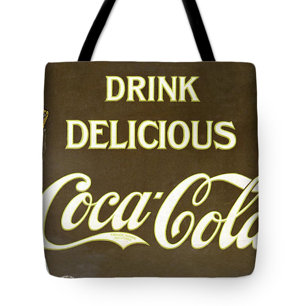 Coca Cola Tote Bag featuring the digital art Drink Delicious Coca Cola by Georgia Clare