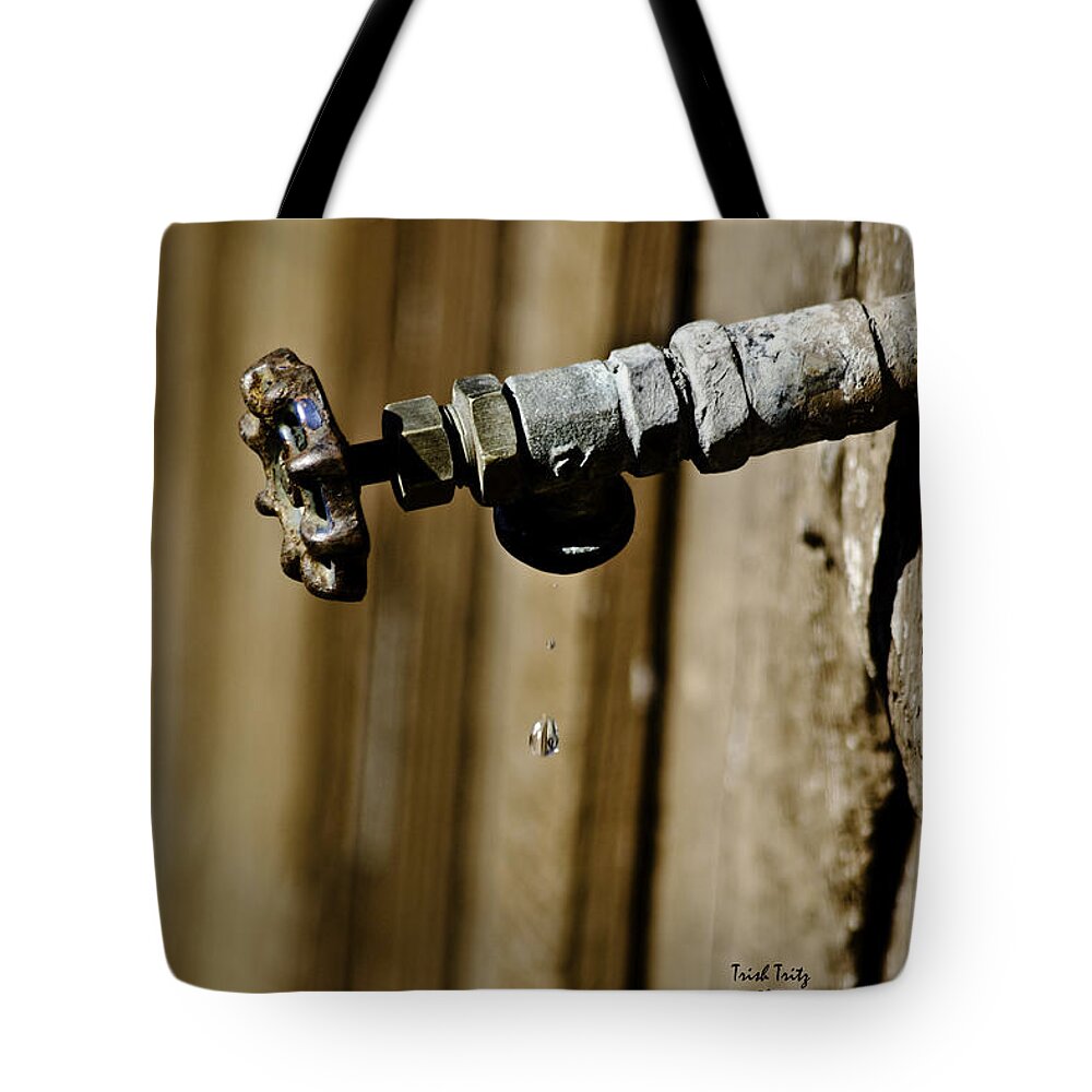Faucet Tote Bag featuring the photograph Drip...Drip...Drip...Drip by Trish Tritz