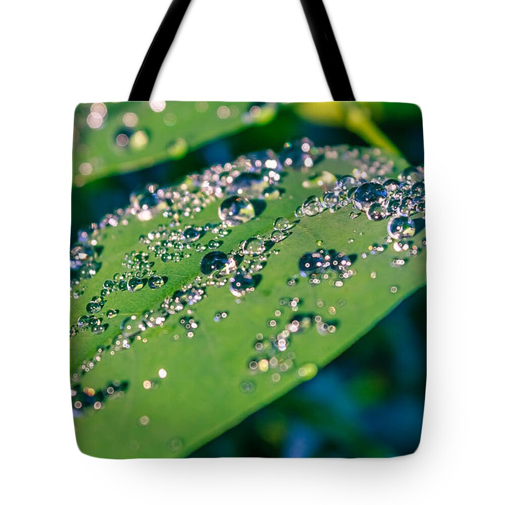 Abstract Tote Bag featuring the photograph Droplets by Traveler's Pics