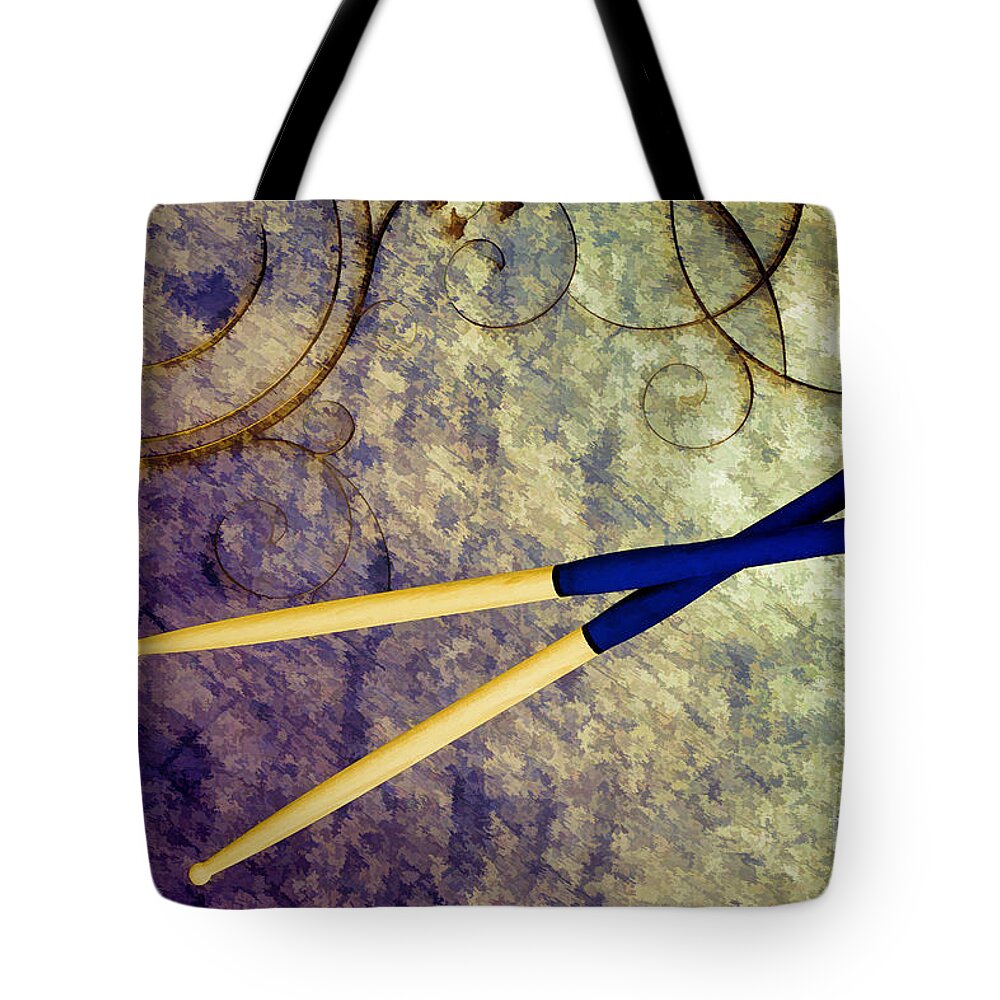Drum Sticks Tote Bag featuring the painting Drum Sticks for Jazz Set Drums Painting color 3245.02 by M K Miller
