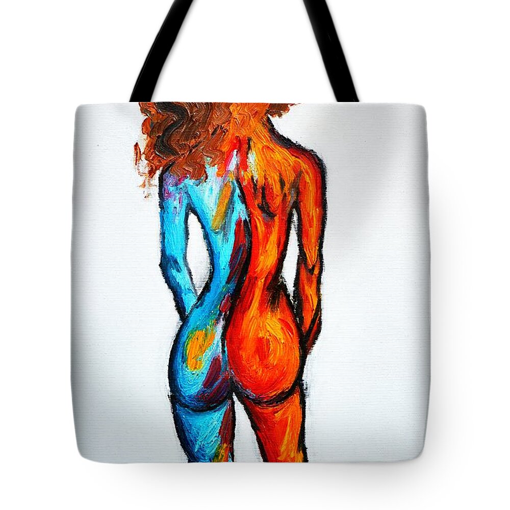 Duality Tote Bag featuring the painting Duality by Ramona Matei