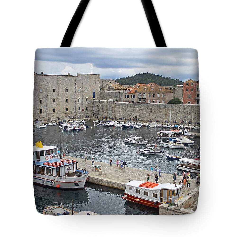 Dubrovnik Old Harbour Tote Bag featuring the photograph Dubrovnik Old Harbour by Tony Murtagh