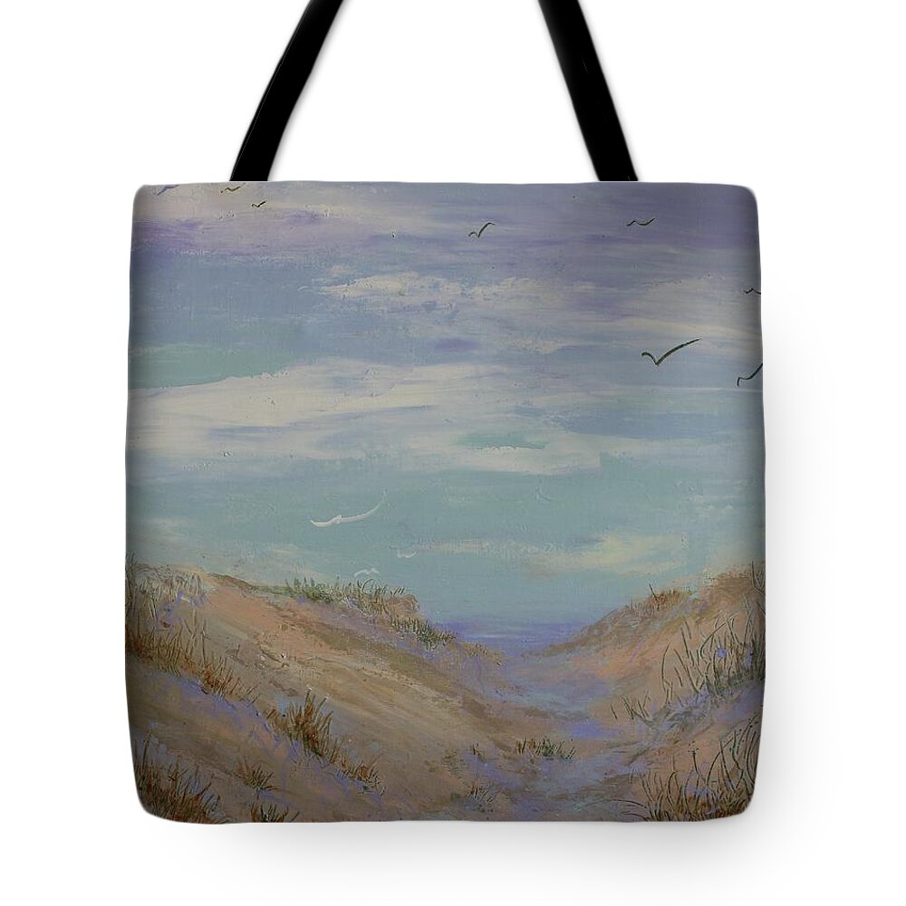 Sand Dunes Tote Bag featuring the painting Dune by Ruth Kamenev