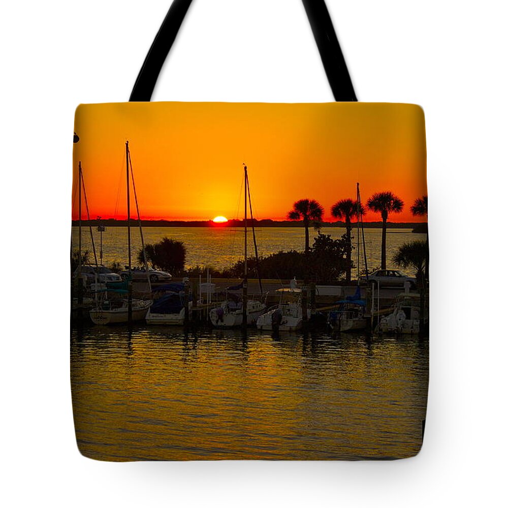 Sunset Tote Bag featuring the photograph Dunedin Sunset by Alice Mainville