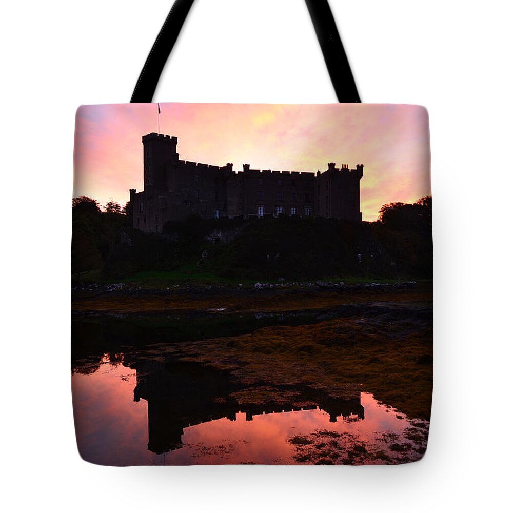 Dunvegan Tote Bag featuring the photograph Dunvegan Castle at Dawn by DejaVu Designs