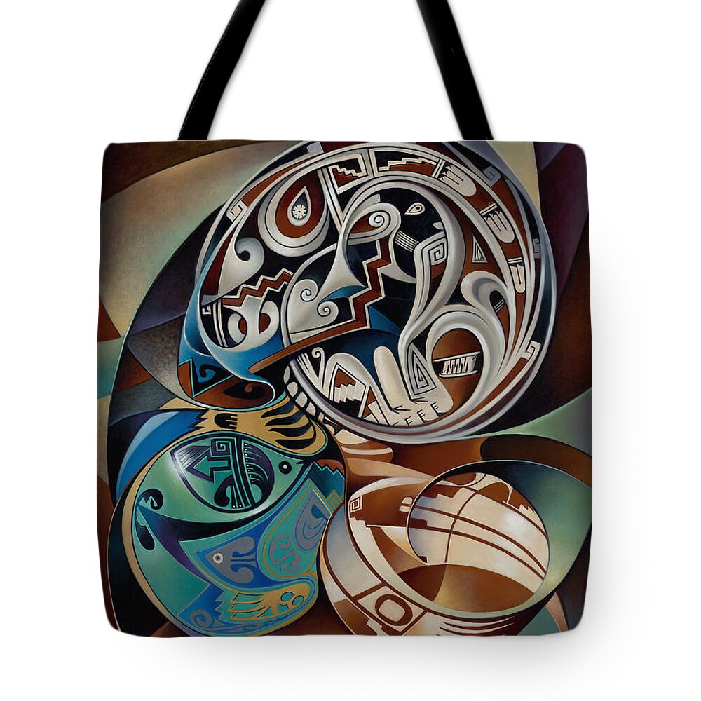 Abstract Tote Bag featuring the painting Dynamic Still Il by Ricardo Chavez-Mendez