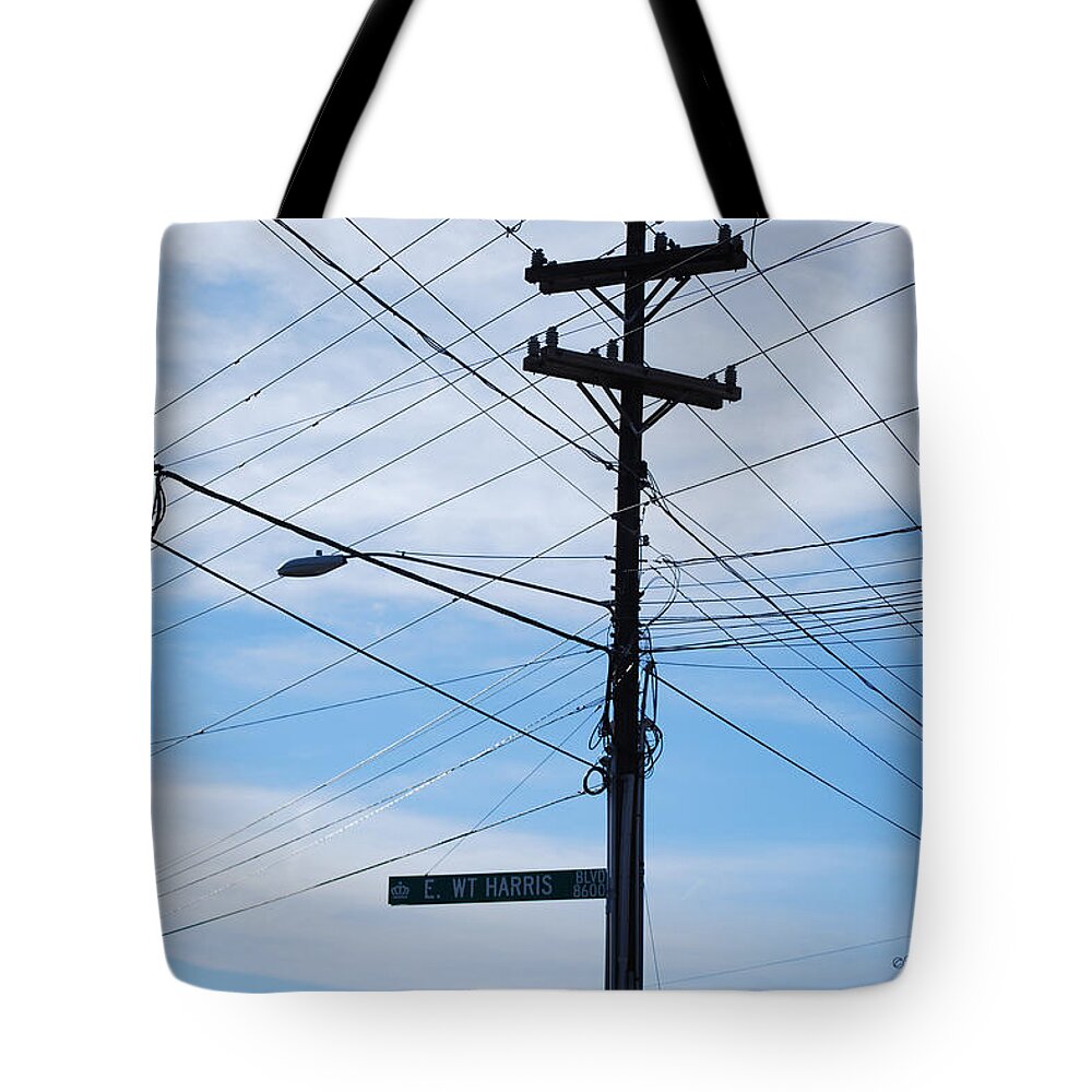 Feature Tote Bag featuring the photograph E WT Harris Blvd - Charlotte by Paulette B Wright