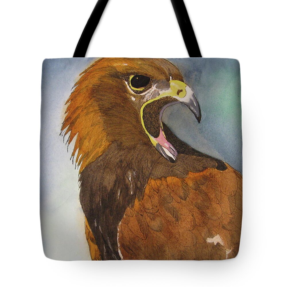 Eagle Tote Bag featuring the painting Eagle Totem by Listen To Your Horse