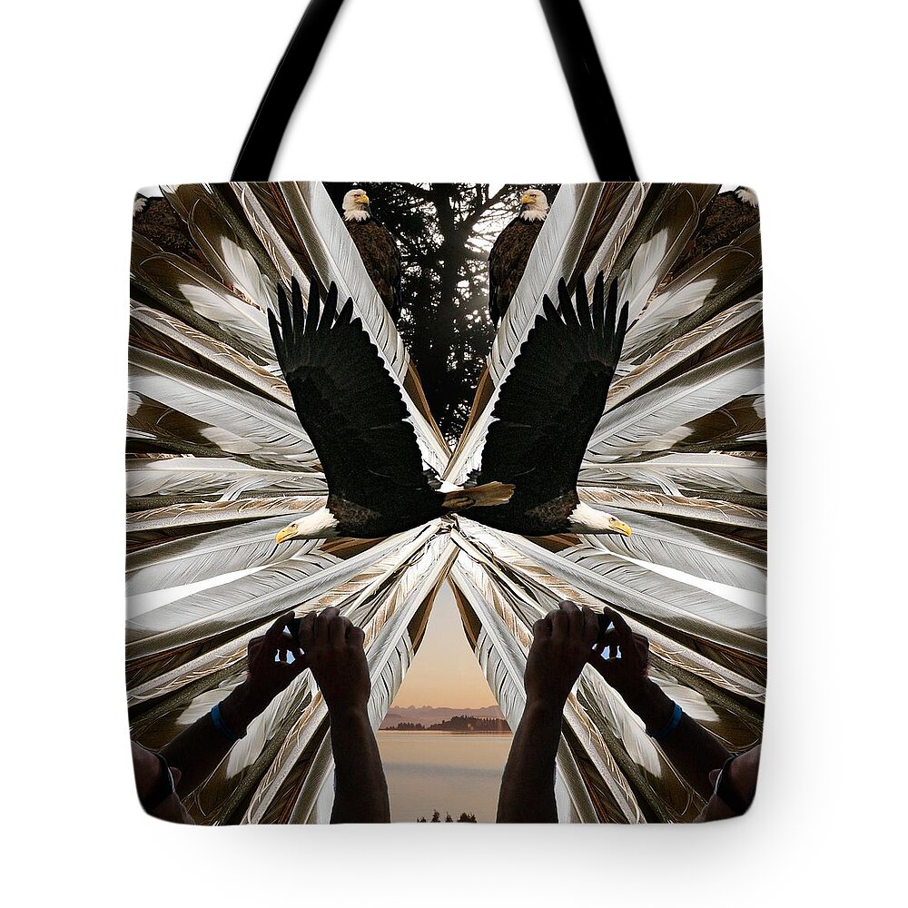 Mandala Tote Bag featuring the photograph Eagle's Song by Alicia Kent