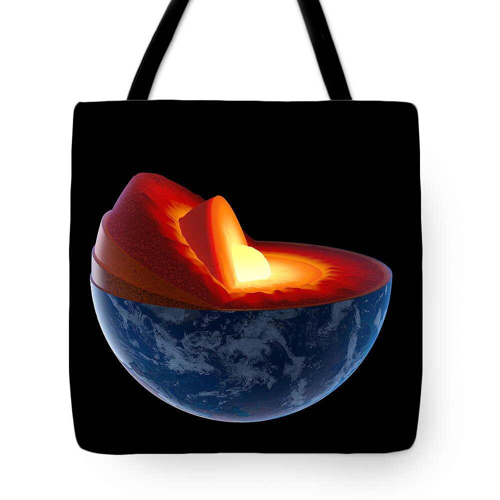 Earth Tote Bag featuring the photograph Earth core structure - isolated by Johan Swanepoel