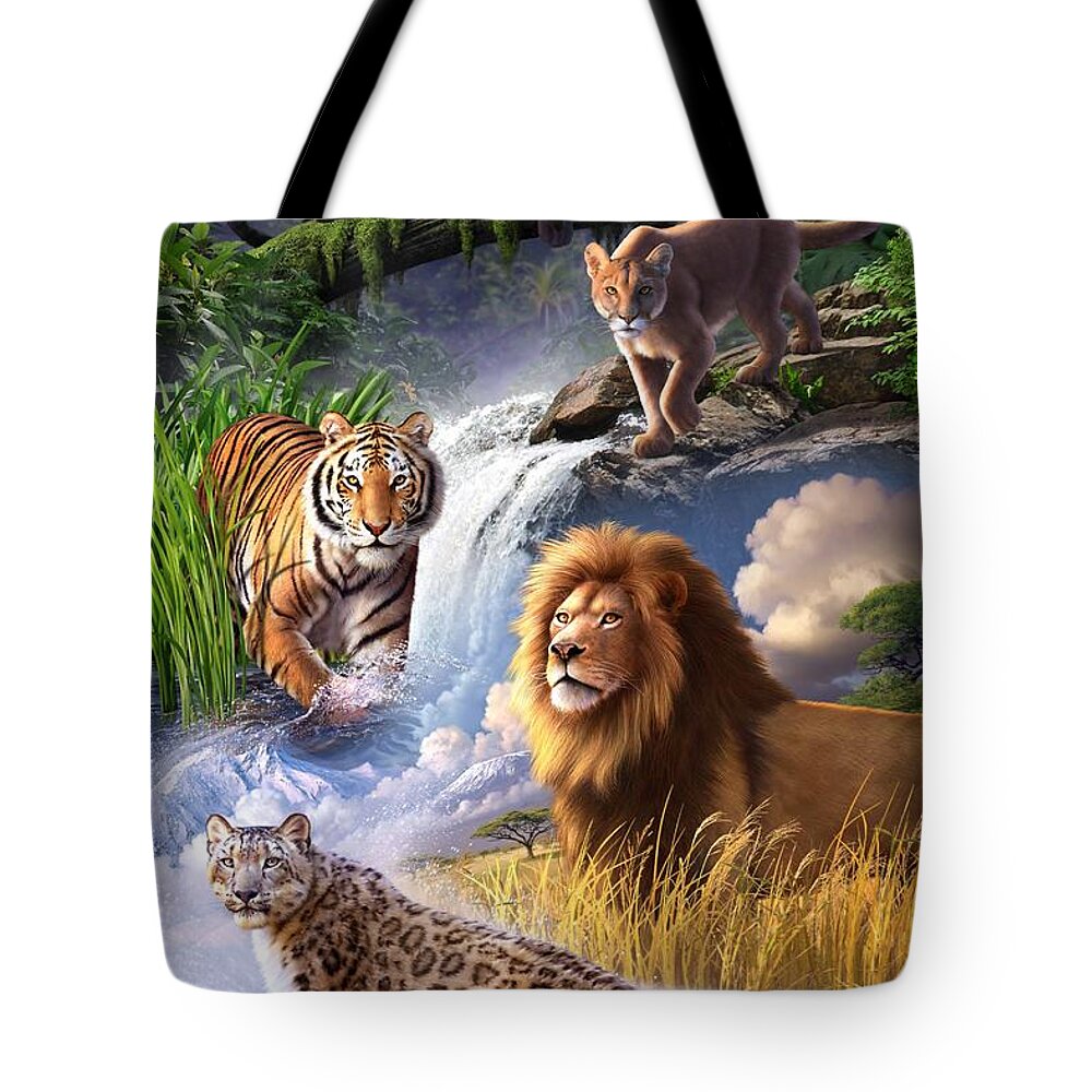 Snow Leopard Tote Bags