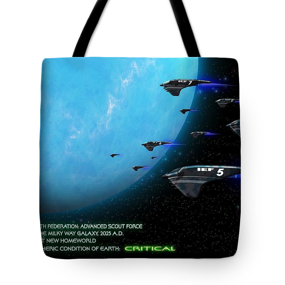 Space Tote Bag featuring the digital art Earth's Last Hope by John Wills