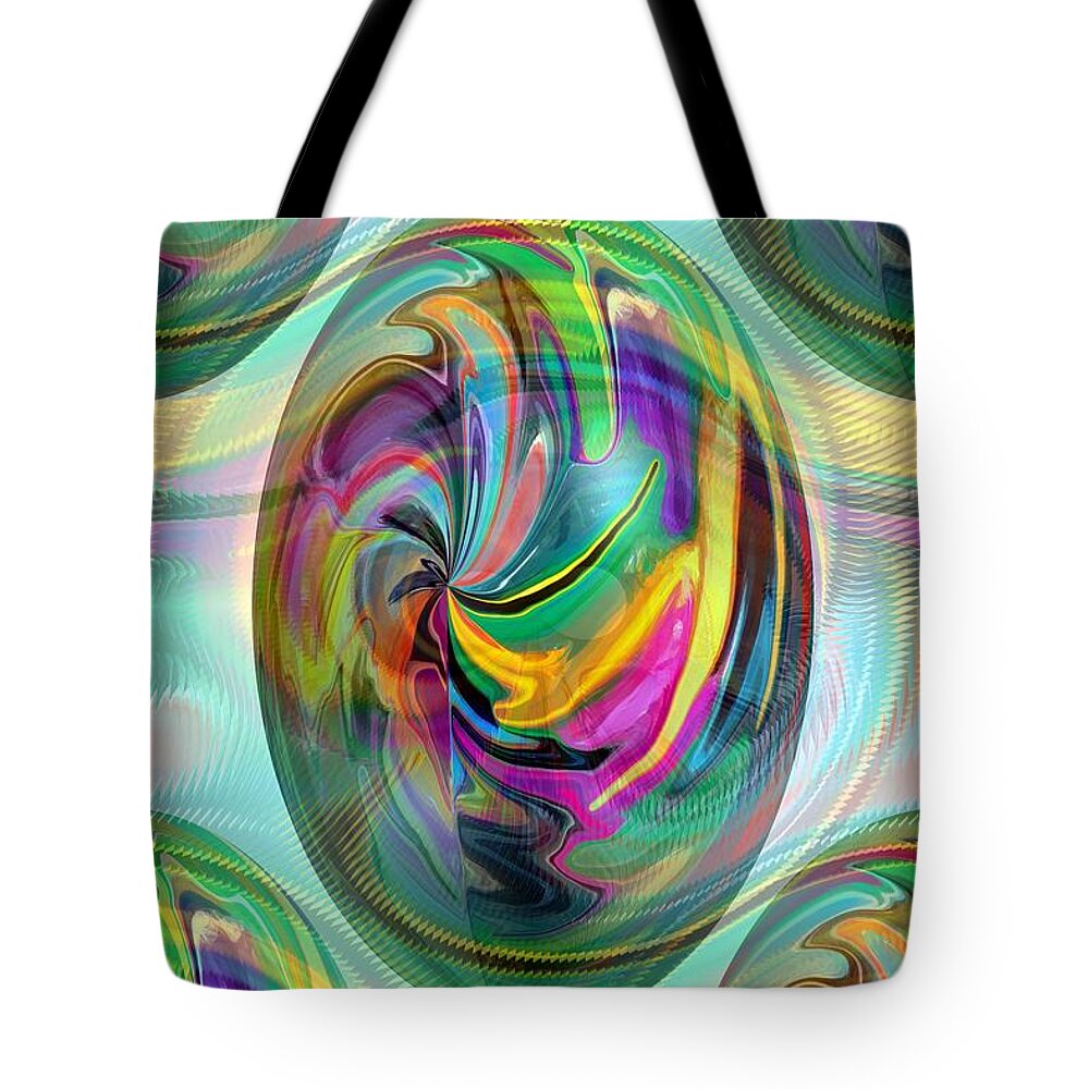 Abstract Tote Bag featuring the digital art Easter Egg by Chris Butler