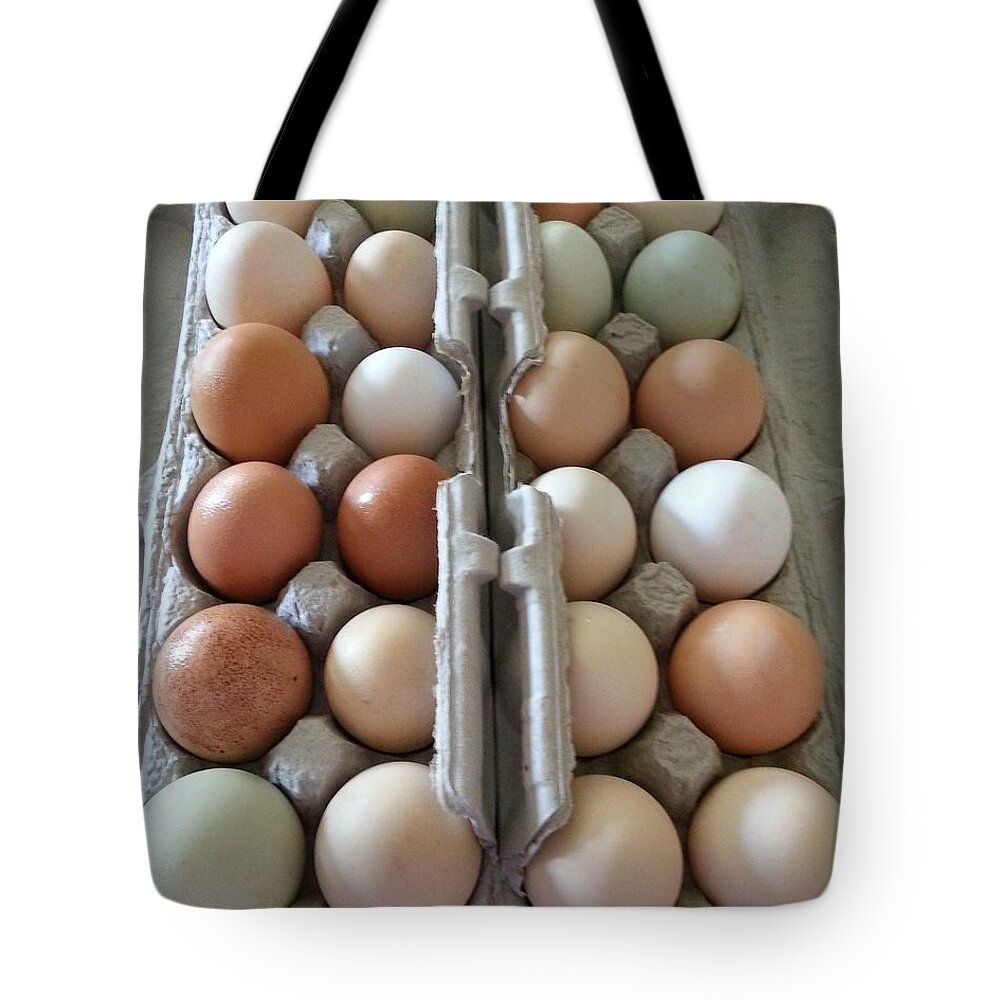 Eggs Tote Bag featuring the photograph Easter Eggs Au Naturel by Caryl J Bohn