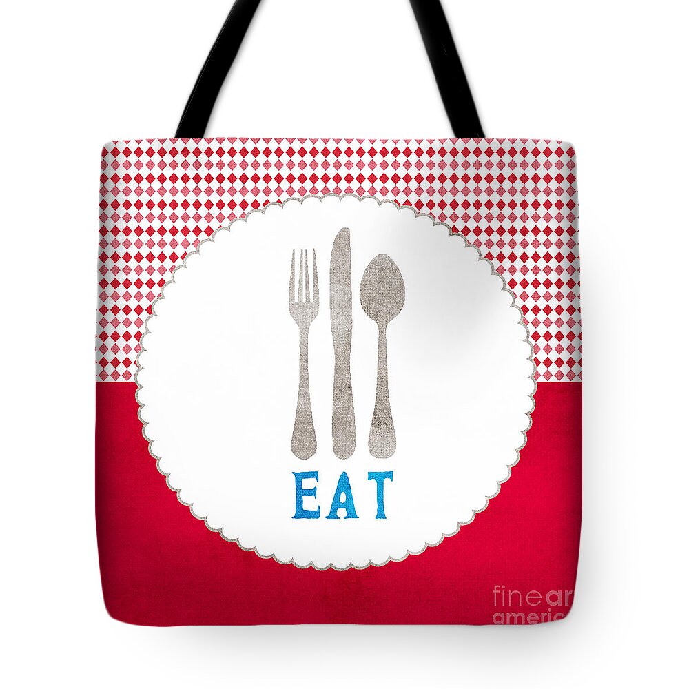 Eat Tote Bag featuring the painting Eat by Linda Woods