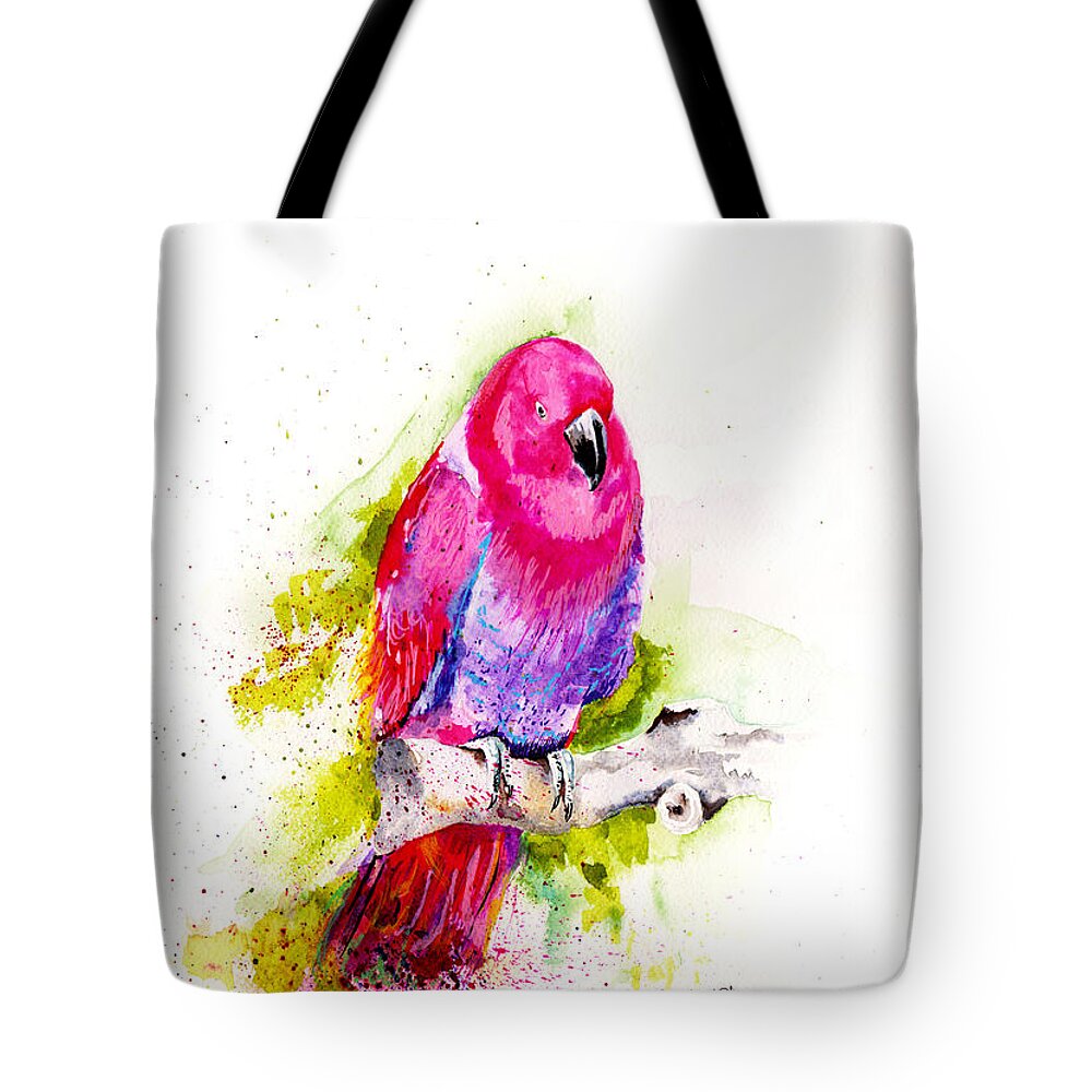 Painting Tote Bag featuring the painting Eclectus Parrot by Isabel Salvador