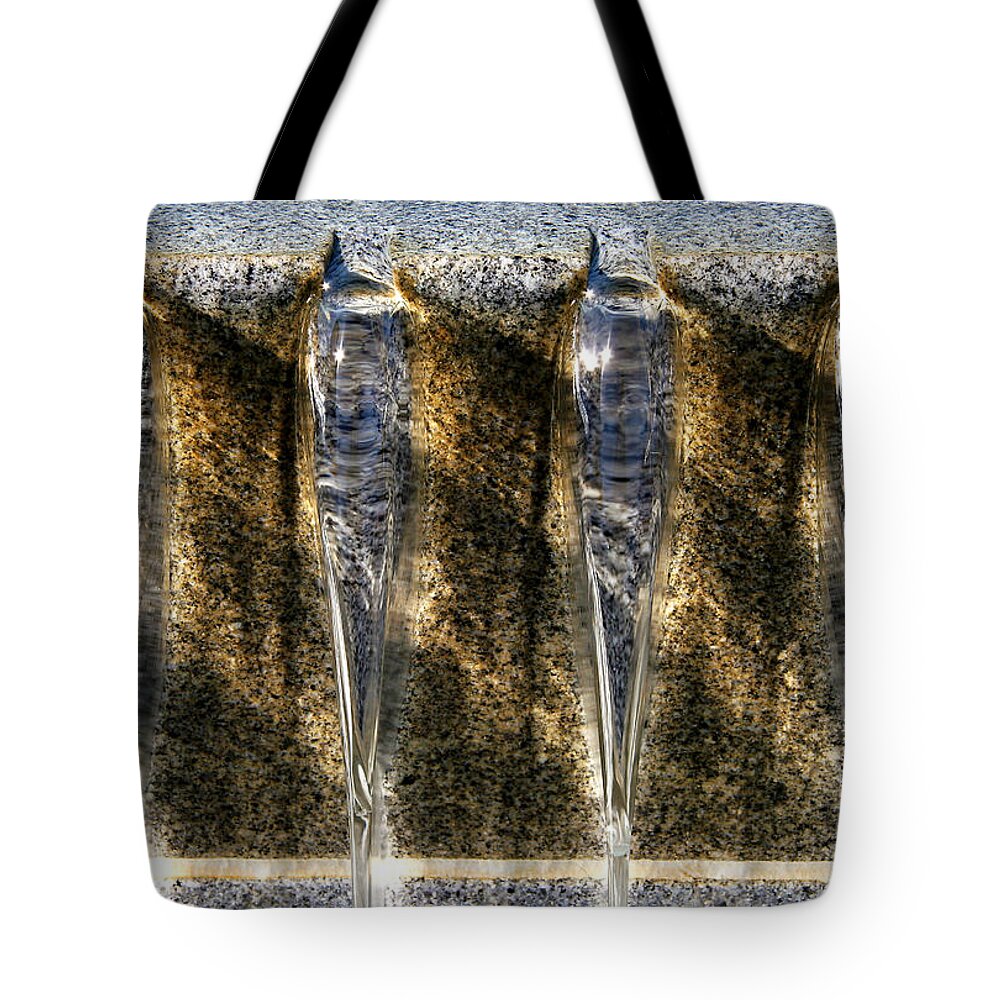 Water Tote Bag featuring the photograph Edge Of A Fountain by Robert Woodward