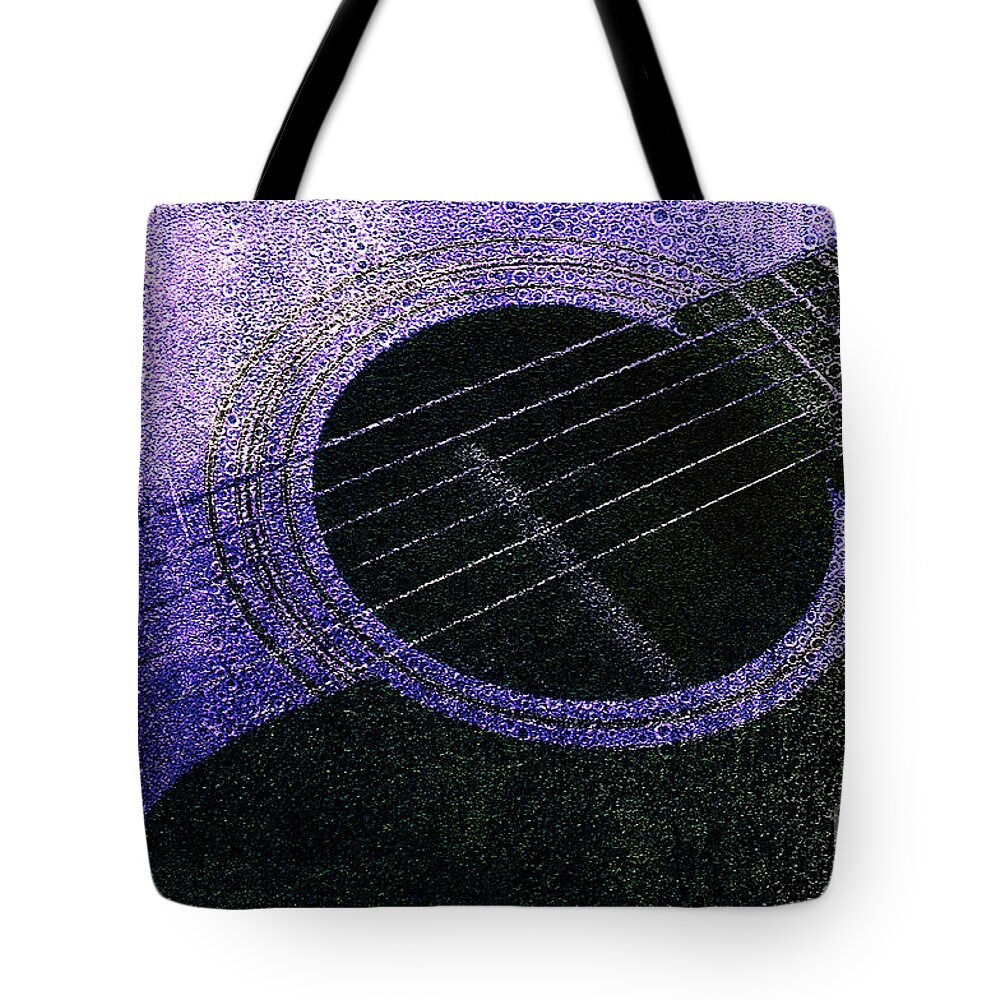 Andee Design Guitar Tote Bag featuring the photograph Edgy Guitar Purple 2 by Andee Design