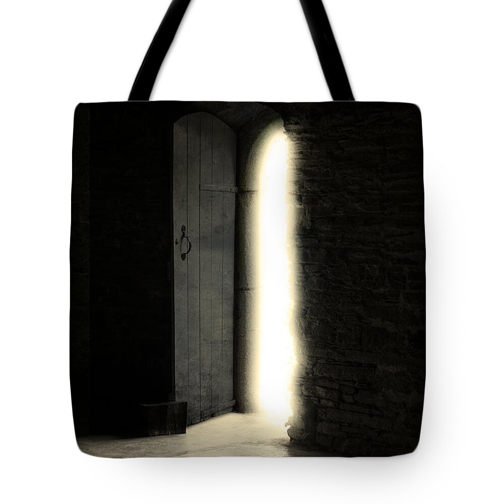 Door Tote Bag featuring the photograph Eerie Doorway by David Lichtneker