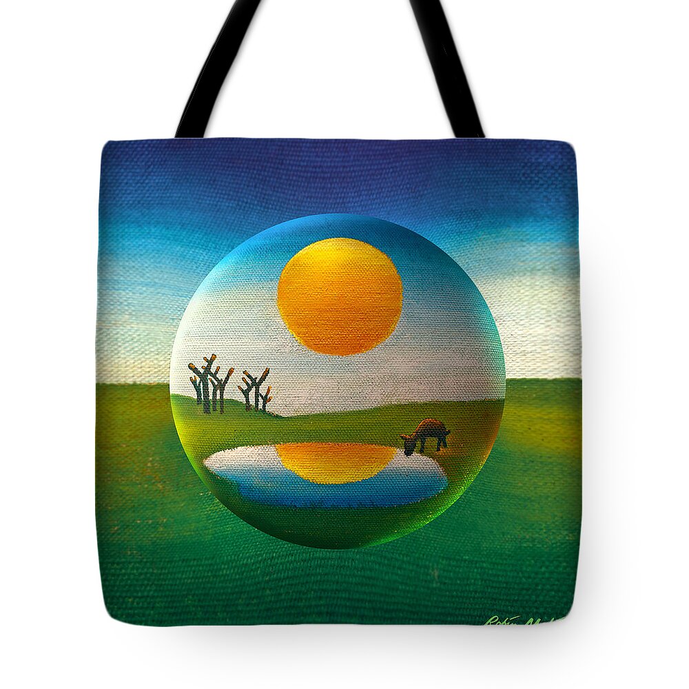  Folk Art Tote Bag featuring the painting Eeyorb by Robin Moline