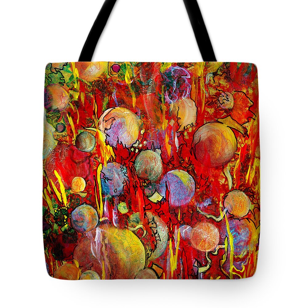 Bubbles Tote Bag featuring the painting Effervesce by Nancy Cupp