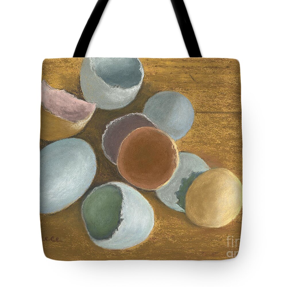 Aracanas Tote Bag featuring the pastel Egg Study by Ginny Neece
