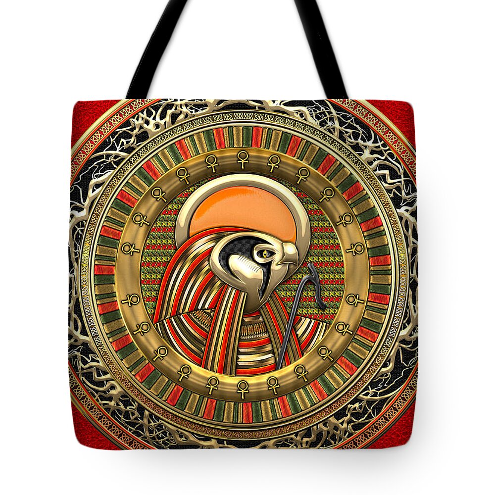 'treasure Trove' Collection By Serge Averbukh Tote Bag featuring the digital art Egyptian Sun God Ra by Serge Averbukh