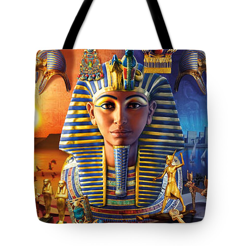 Andrew Farley Tote Bag featuring the photograph Egyptian Triptych 2 by MGL Meiklejohn Graphics Licensing