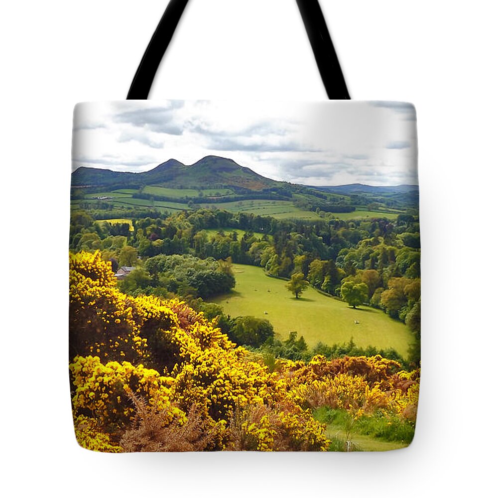 Eildon Hill Tote Bag featuring the photograph Eildon Hill - three peaks and a valley by Elena Perelman