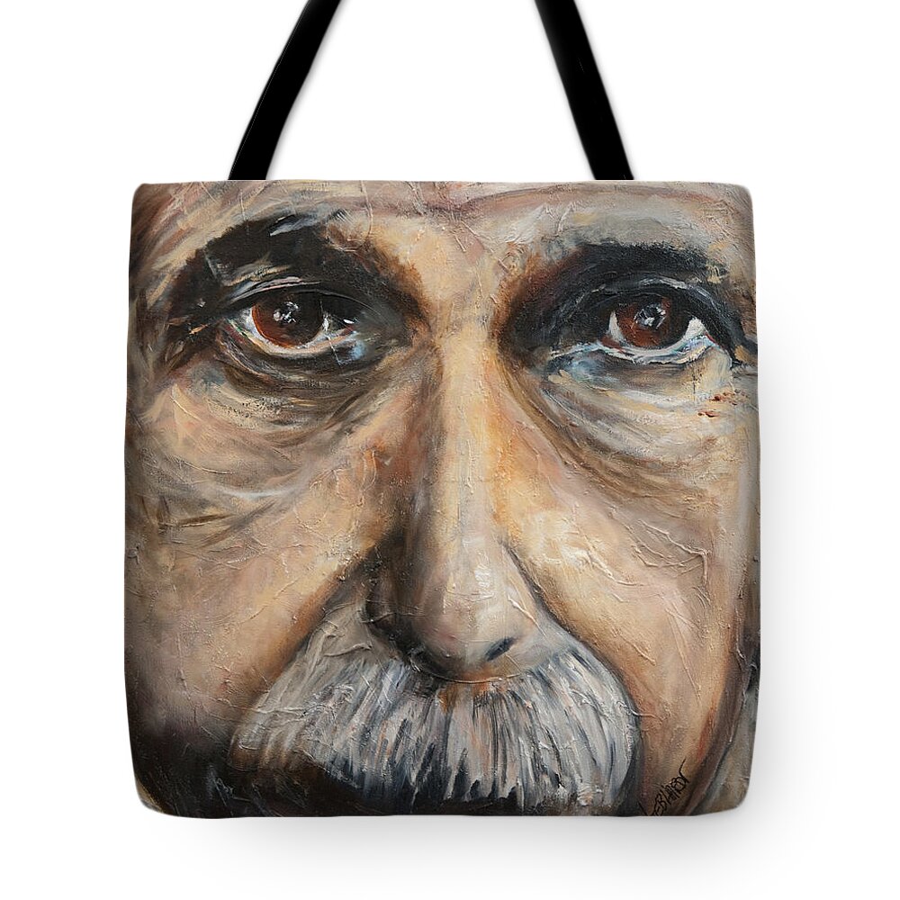 Pop Art Tote Bag featuring the painting Einstein by Chuck Gebhardt