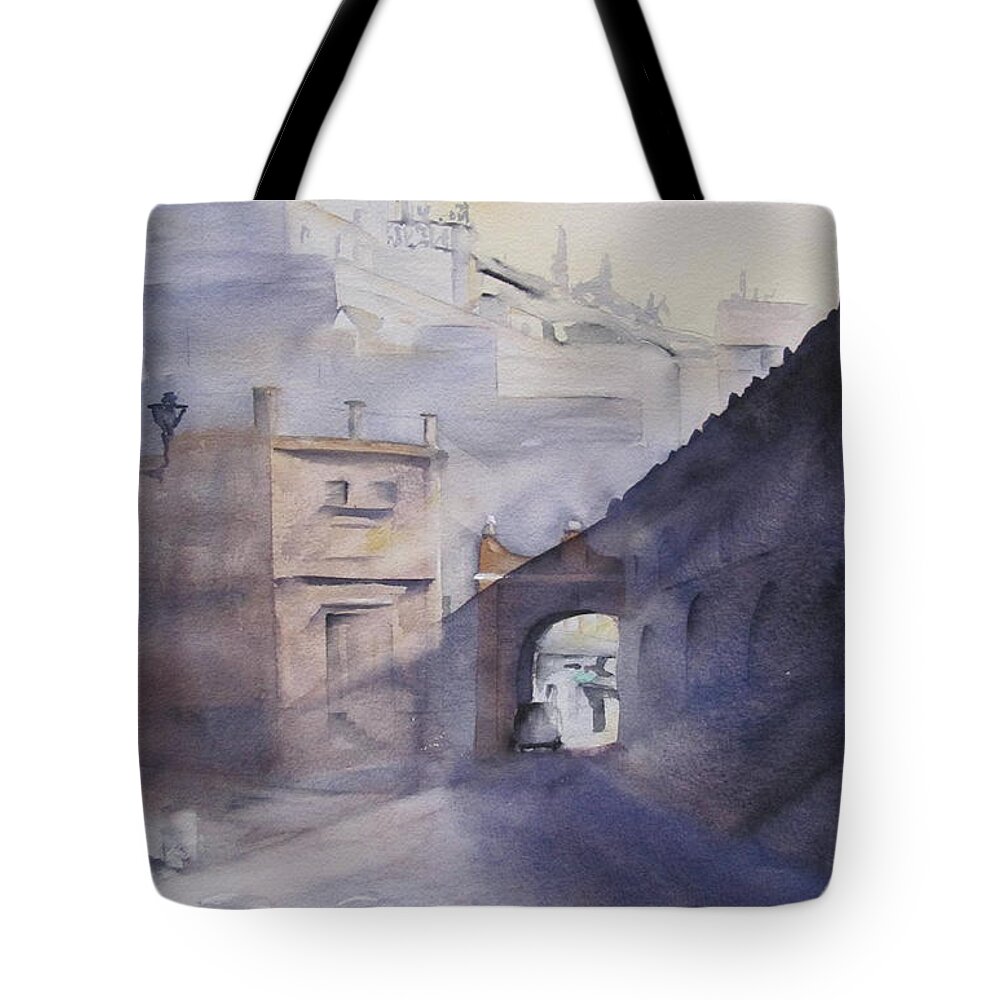 Spain Tote Bag featuring the painting El Portal by Amanda Amend