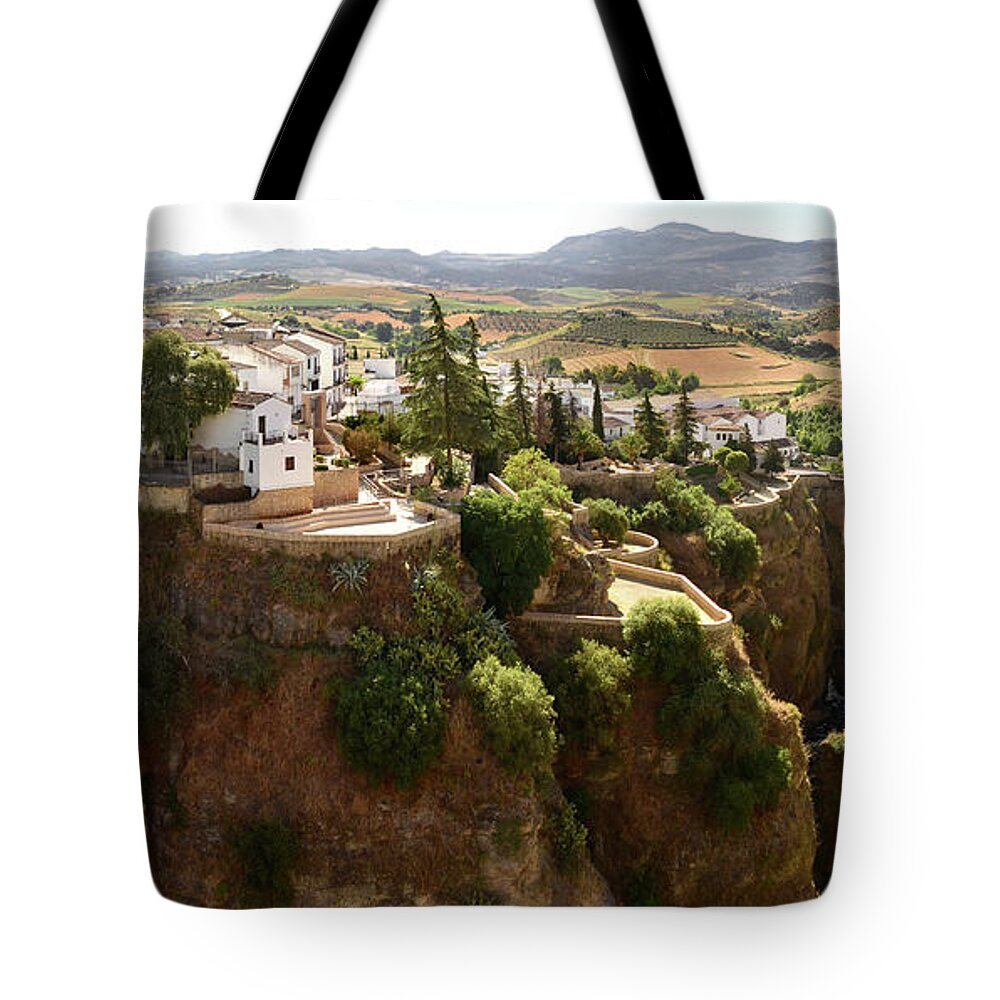 Tranquility Tote Bag featuring the photograph El Tajo De Ronda Málaga, España by Contremo