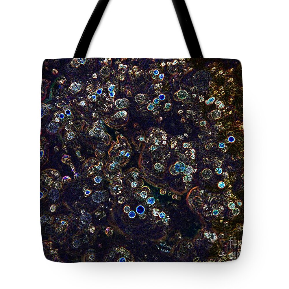 Digital Tote Bag featuring the photograph Electrified Neon Bubbles by Joseph Baril